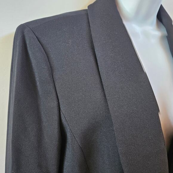 Black Label by Evan-Picone Black Blazer Size 16 Jacket Business Office Career - Picture 3 of 10